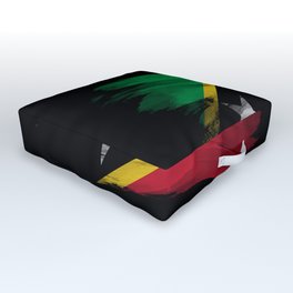 Saint Kitts and Nevis flag brush stroke, national flag Outdoor Floor Cushion