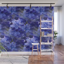Blue Flowers Wall Mural