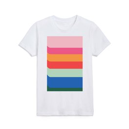 Retro Geometric Stripes 112 Kids T Shirt