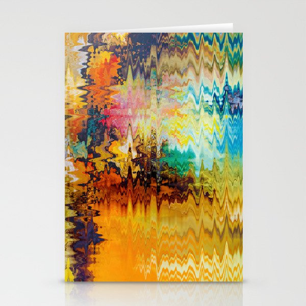 Distorted Zigzag Abstraction Stationery Cards