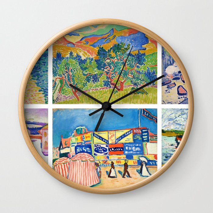 Henry Matisse Collage - 6 Views of England & France, Charing Cross, Mts. Colloure, River Thames, Wall Clock