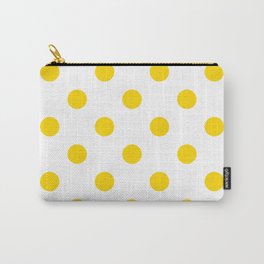 Polka Dots - Gold Yellow on White Carry-All Pouch