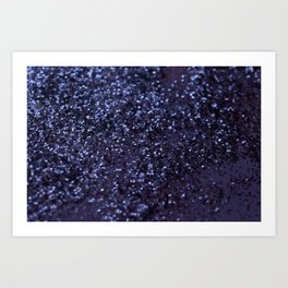 Dark Night Sparkling Glitter #1 (Faux Glitter) #Blue #decor #art #society6 Art Print