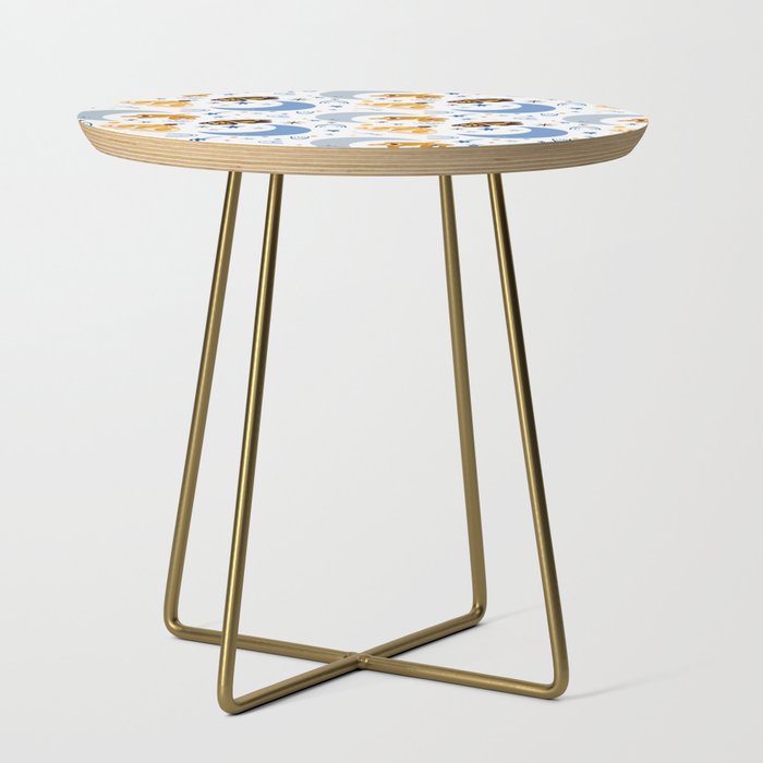 Moths and Moons - Blue & Yellow Side Table