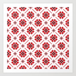 cross stitch pattern ornament Art Print
