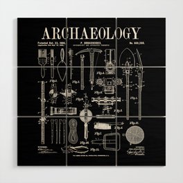 Archaeologist Archaeology Student Field Kit Vintage Patent Wood Wall Art