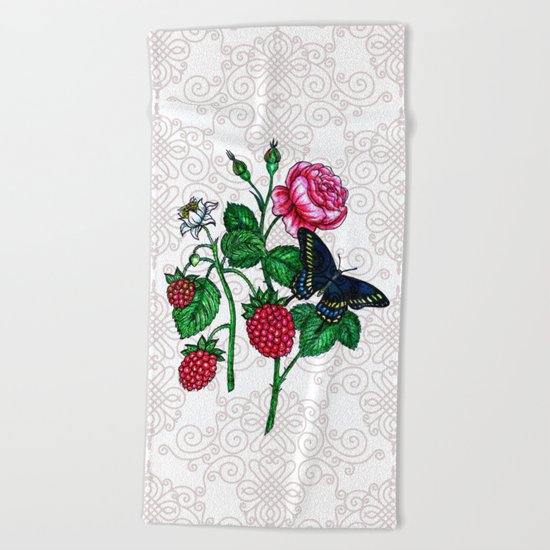 Raspberries Beach Towel