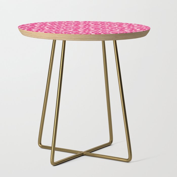 Leopard Print in Pastel Pink, Hot Pink and Fuchsia Side Table