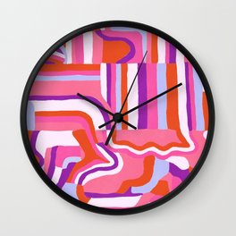 MAZE Wall Clock | Curated, Modern, Modernism, Colorful, Maximal, Drawing, Shapes, Maze, Maximalism, Stripes 