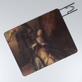 Rembrandt - Samson betrayed by Delilah Picnic Blanket