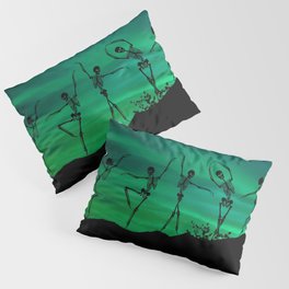 Skeletons dancing on top of a hill in oblivion Pillow Sham