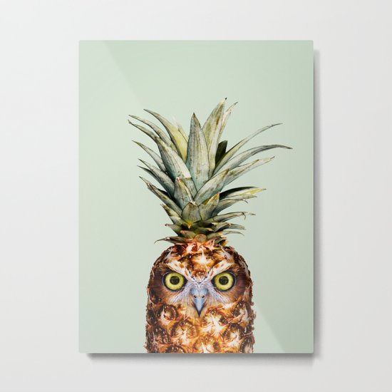 PINEAPPLE OWL Metal Print