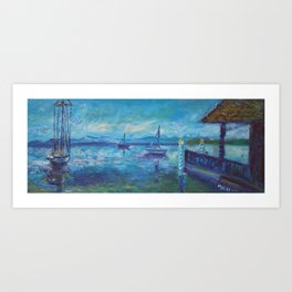 The Journey on the Sailboat Art Print