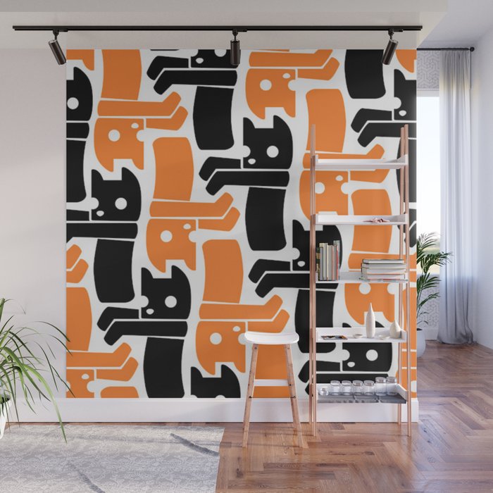 orange & black cat Wall Mural
