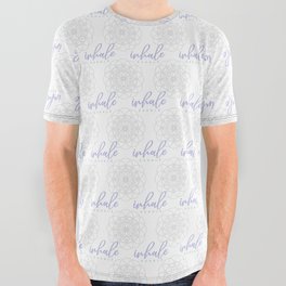Inhale Exhale typographic quotes inscription with sacred geometry All Over Graphic Tee