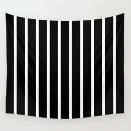 Black And White  Simple Stripes Minimalistic Pattern Wall Tapestry