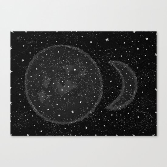Starry Boho Moons Canvas Print