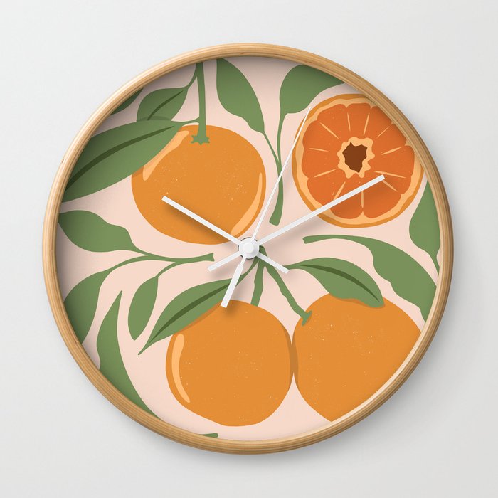 Orange Blossom Wall Clock