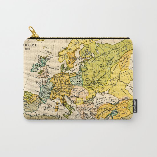 Europe in 1135 - Vintage Map Collection Carry-All Pouch