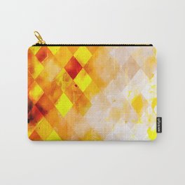 geometric pixel square pattern abstract background in brown yellow Carry-All Pouch