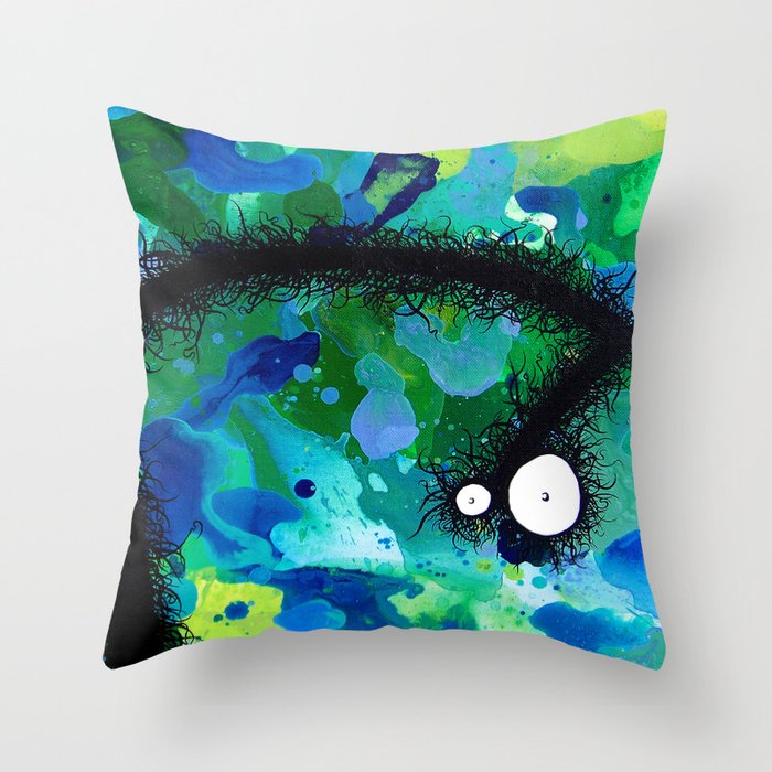The Creatures From The Drain painting 42 Throw Pillow