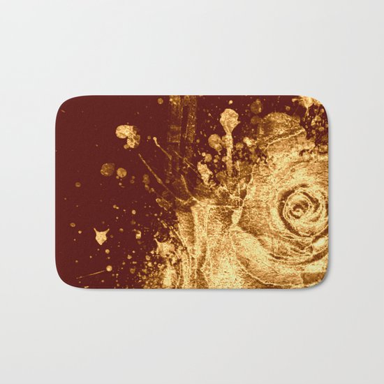 golden rose explosion Bath Mat