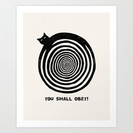 Hypnotic Black Cat Art Print