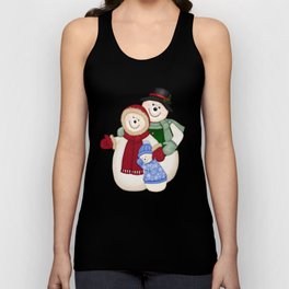 Snowman and Family Glittered Tank Top