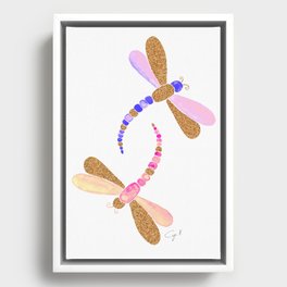 Pink and very peri dragonflies Framed Canvas