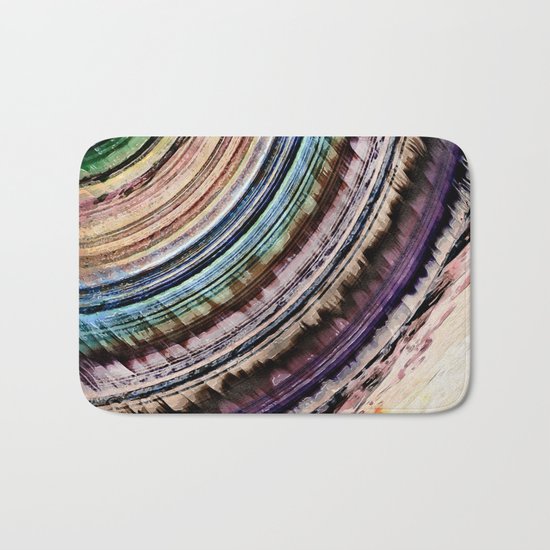 Abstract Textural Rings Bath Mat