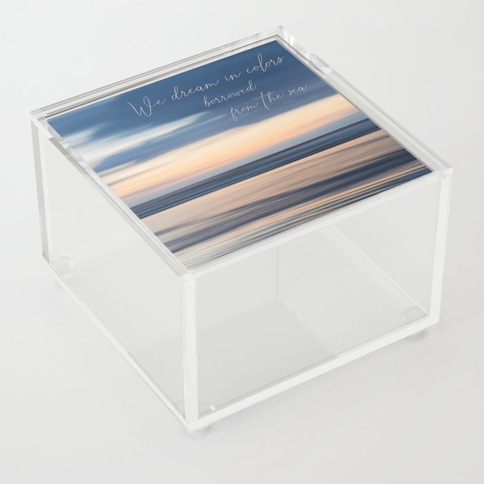 Colors from the Sea Abstract Pastel Seascape with Quote Acrylic Box