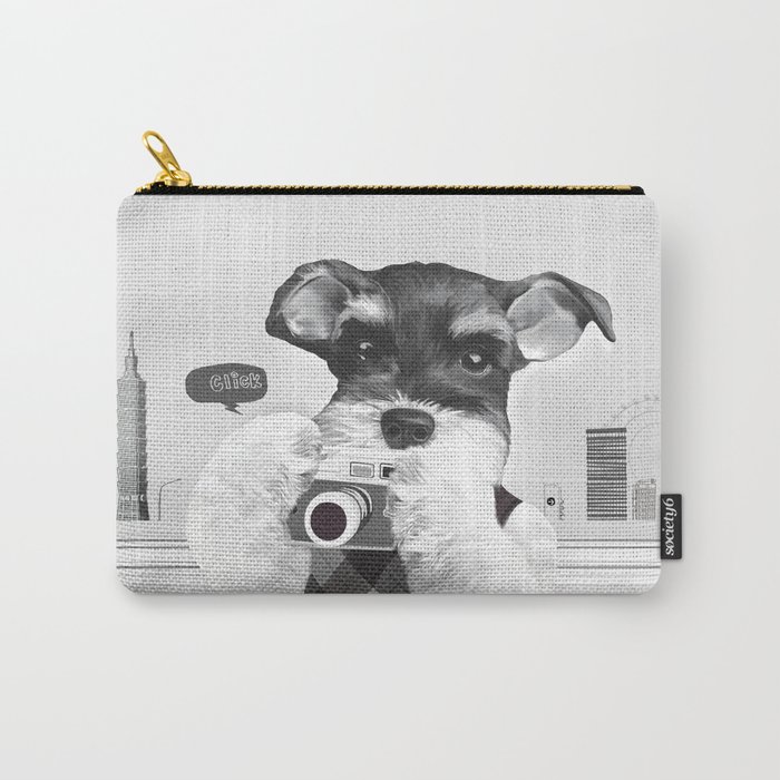 Schnauzer with Camera Carry-All Pouch