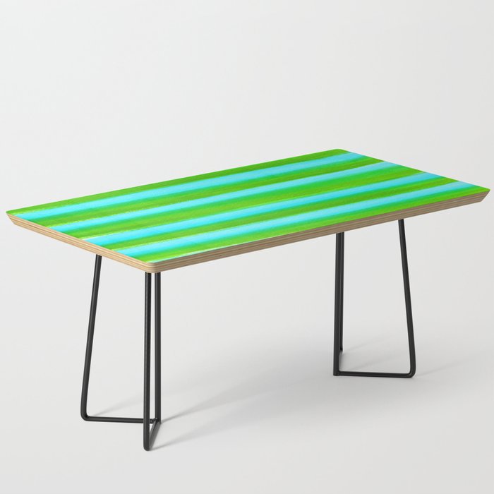 Paint Brush Stripes, Bright Blue and Green Coffee Table