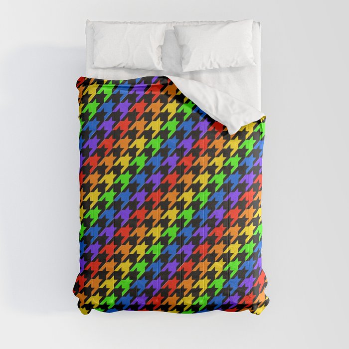 Rainbow Houndstooth V2 Comforter