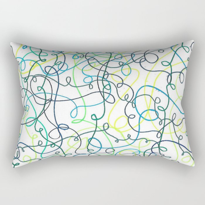 Greenery Squiggles Rectangular Pillow