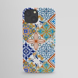Tiles,mosaic,azulejo,quilt,Portuguese,majolica iPhone Case