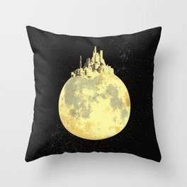 The City on the Top of the Moon: sci-fi worlds Throw Pillow