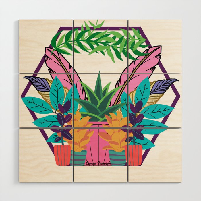 Pastel Tropic Vibes Wood Wall Art