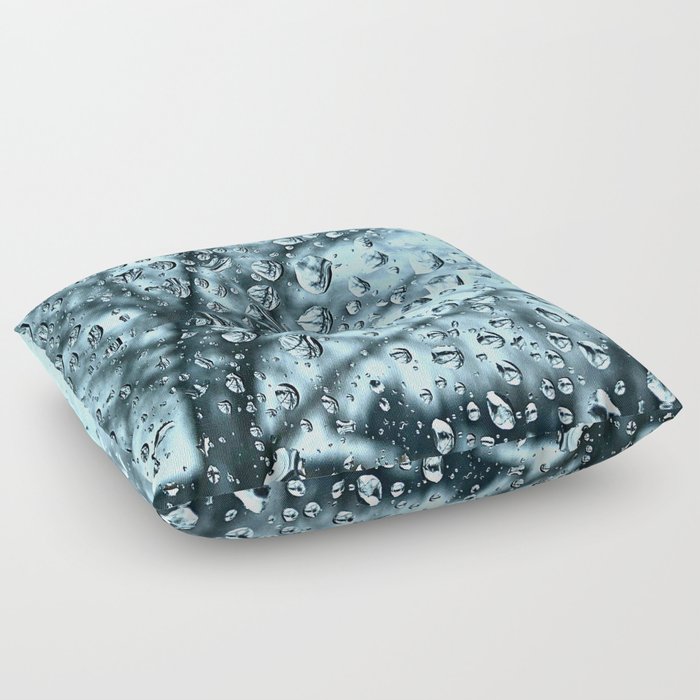 Water Droplets Floor Pillow