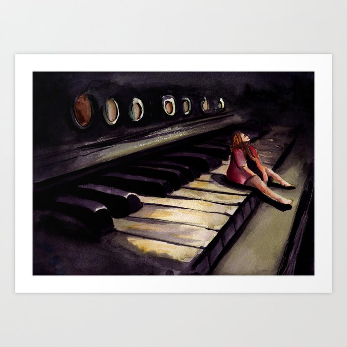 Piano Ponder Art Print