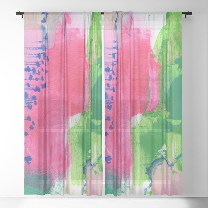 pinks in acrylic N.o 3 Sheer Curtain