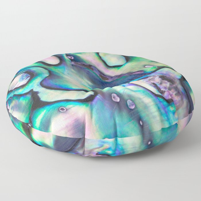 Purpley Green Mother of Pearl Abalone Shell Floor Pillow