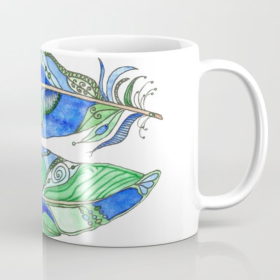 Bohemian Spirit Feathers - Blue & Green Mug