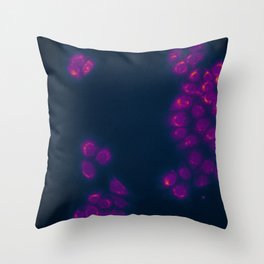 Cellular Artwork - Purple Neon Fluorescence  Throw Pillow