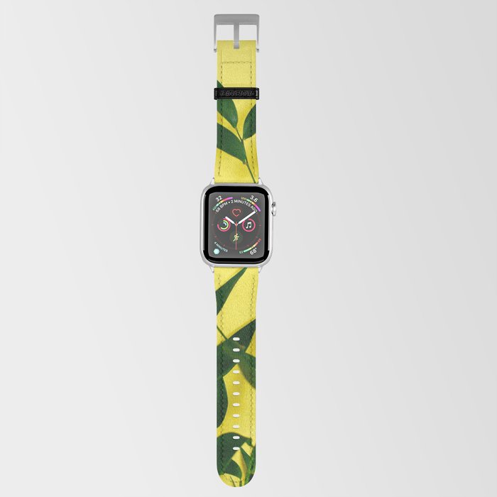 Leaves on Yellow Apple Watch Band