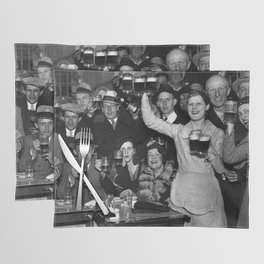Cheers Prohibition Era Drinking Beer Celebration Placemat