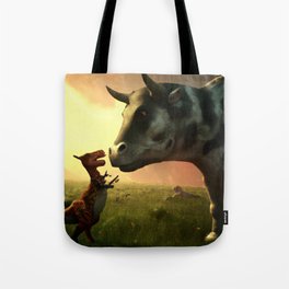 Dino Meets Cow Tote Bag