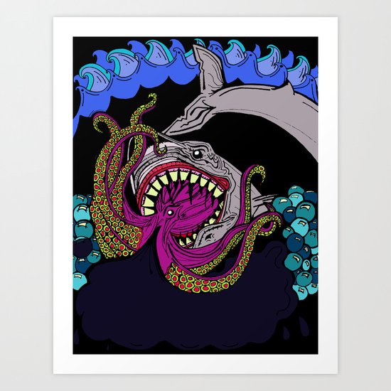 sharktopus Art Print