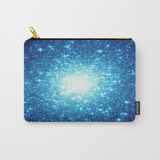 Turquoise Blue Galaxy Stars Carry-All Pouch