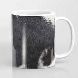 Black and White Cow Skin Print Pattern Modern, Cowhide Faux Leather Mug